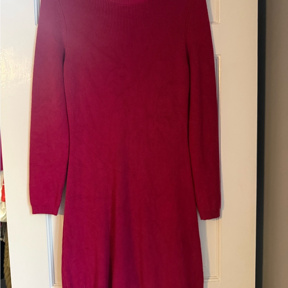 Chic Fuchsia Knit Midi Dress